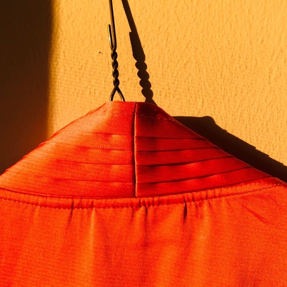 Orange Front Bow Festive Blouse - Picture 9 of 11